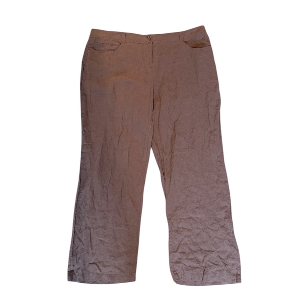 NEW Eileen Fisher Women’s Spring 5PKT Linen Pants color cocoa Wide leg size XL